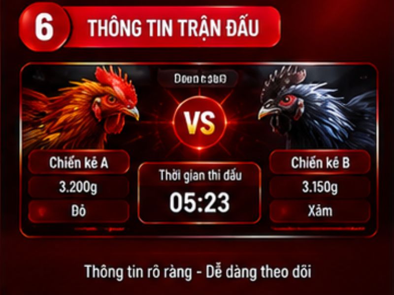Cách nhận biết thông tin một trận đá gà