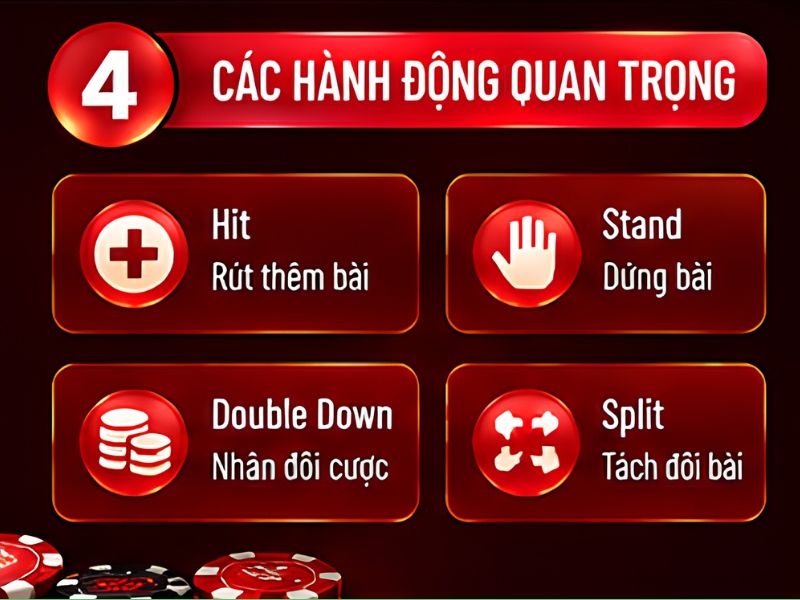 Các hành động quan trọng trong Blackjack